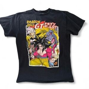 Mens Black Dragon Ball GT Graphic T-Shirt Size M